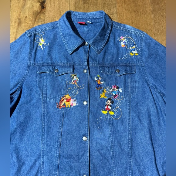 Disney The Bradford Exchange Embroidered Characters Denim Jacket Women’s Size 2X - Picture 3 of 6